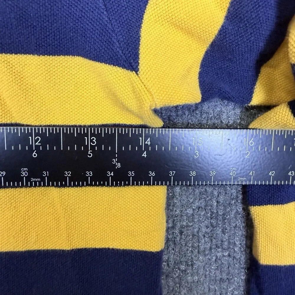 Vintage Polo Ralph Lauren Boys Size 6 Blue Yellow Striped Long Sleeve Polo Shirt